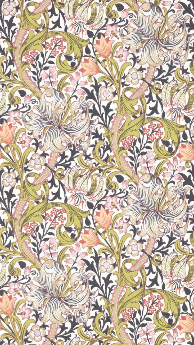 Golden Lily Espresso - AARC510015 wallpaper Morris & Co