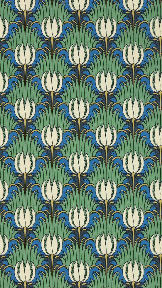Tulip & Bird Goblin Green & Raven - AARC510016 wallpaper Morris & Co