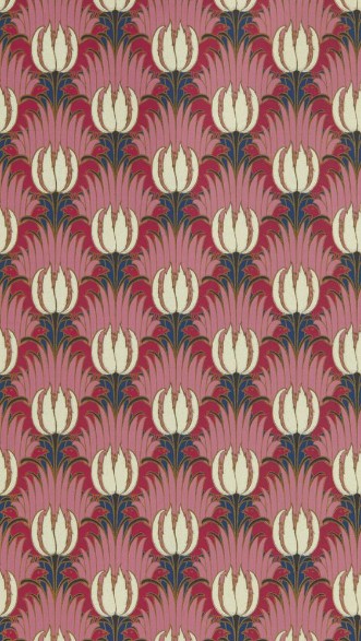 Tulip & Bird Amaranth & Blush - AARC510030 wallpaper Morris & Co