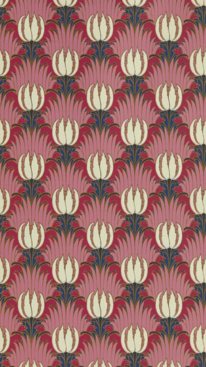 Tulip & Bird Amaranth & Blush - AARC510030 wallpaper Morris & Co Tulip & Bird Amaranth & Blush - AARC510030 wallpaper Morris & Co