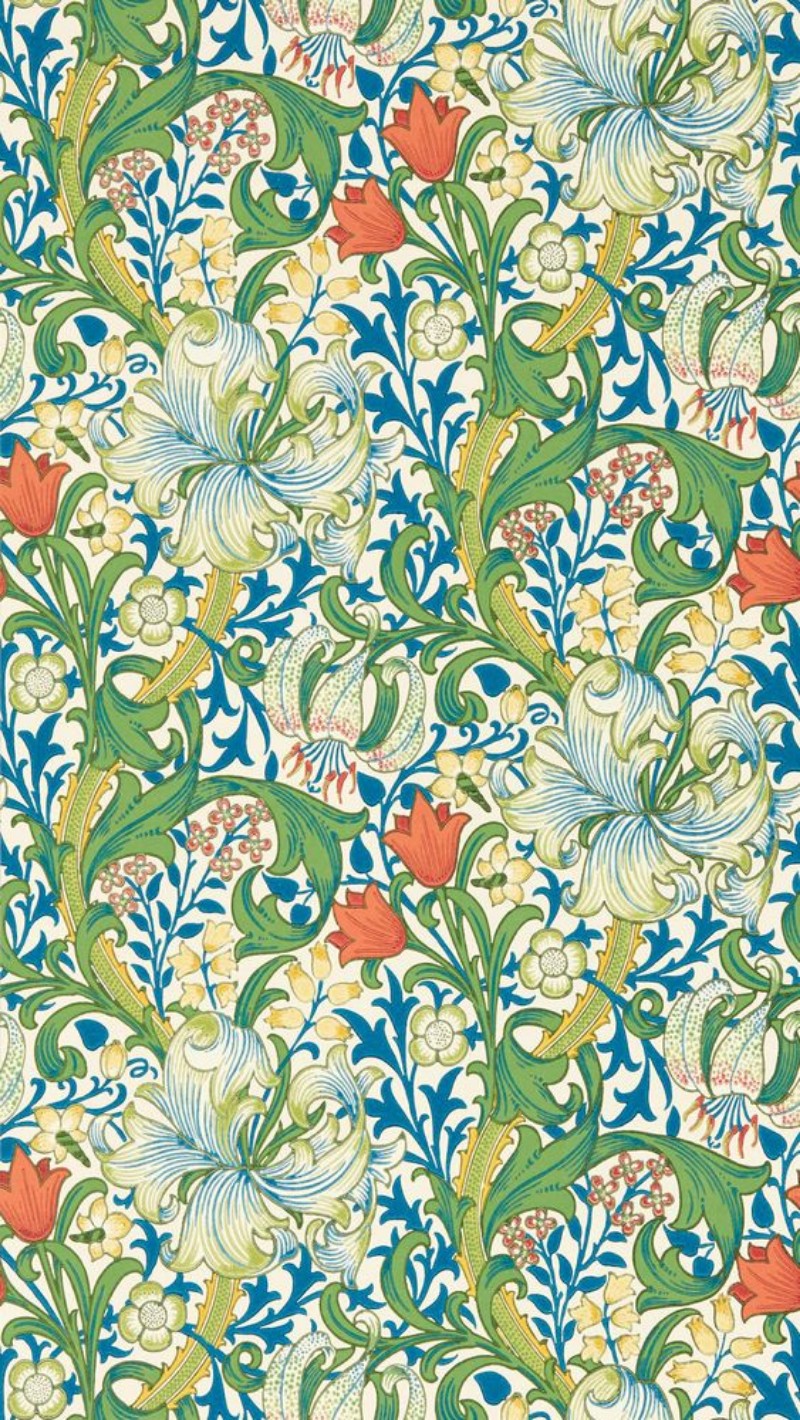 Golden Lily Twister - MVOW217330 wallpaper Morris & Co