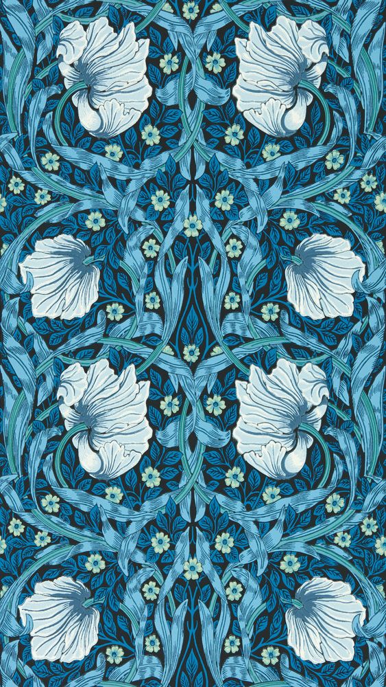 Pimpernel Midnight/Opal - MVOW217331 wallpaper Morris & Co