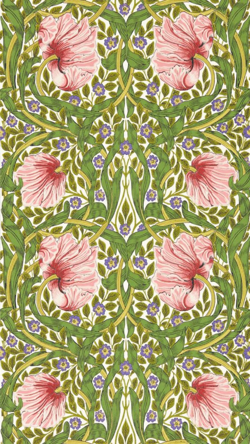 Pimpernel Sap Green/Strawberry - MVOW217333 wallpaper Morris & Co Pimpernel Sap Green/Strawberry - MVOW217333 wallpaper Morris & Co