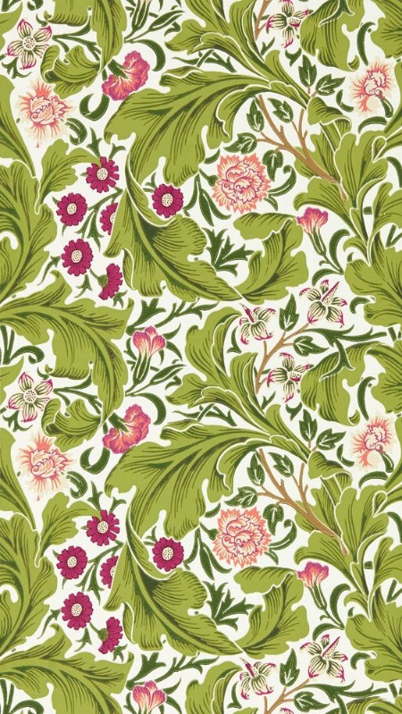 Leicester Sour Green/Plum - MVOW217334 wallpaper Morris & Co