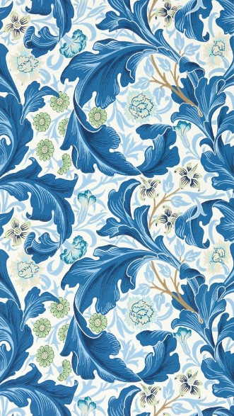 Leicester Paradise Blue - MVOW217335 wallpaper Morris & Co
