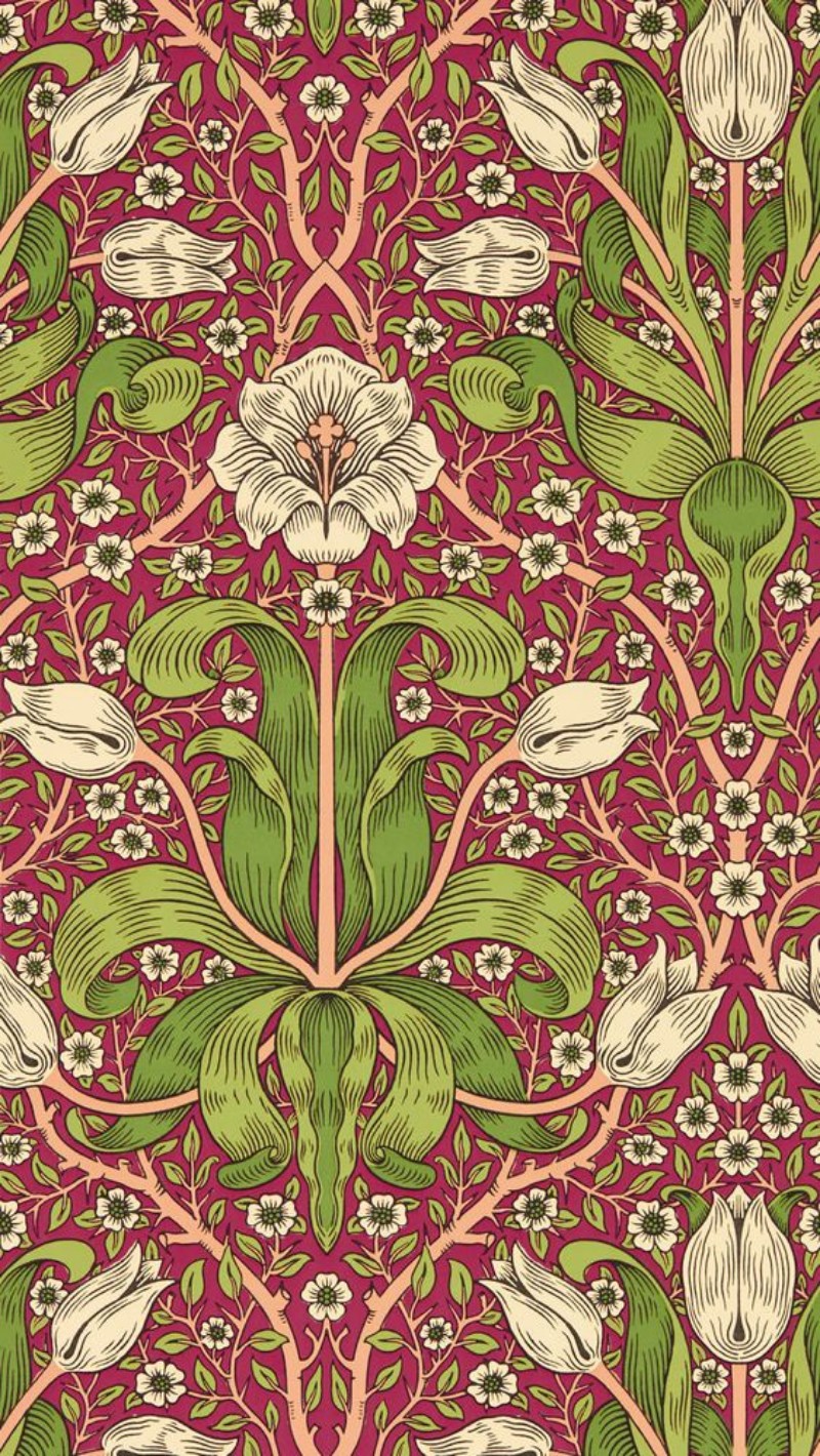 Spring Thicket Maraschino Cherry - MVOW217337 wallpaper Morris & Co