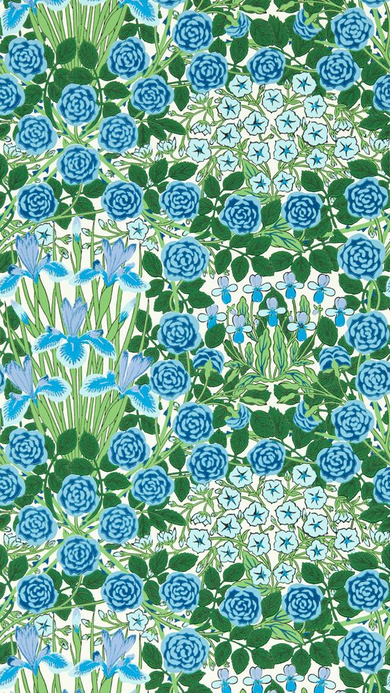 Campanula Peacock/Opal - MVOW217352 wallpaper Morris & Co