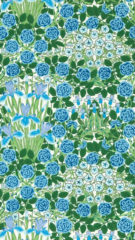 Campanula Peacock/Opal - MVOW217352 wallpaper Morris & Co