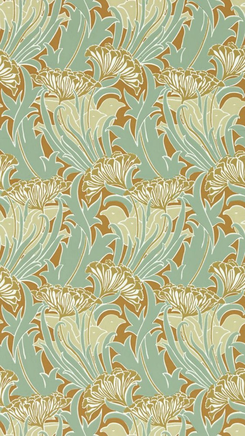 Laceflower Tobacco/Pistachio - MVOW217354 wallpaper Morris & Co Laceflower Tobacco/Pistachio - MVOW217354 wallpaper Morris & Co