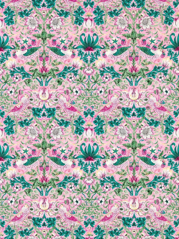 Strawberry Thief Miami Strip - AARC510021 wallpaper Morris & Co