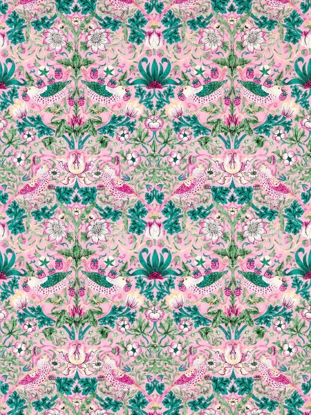Strawberry Thief Miami Strip - AARC510021 wallpaper Morris & Co