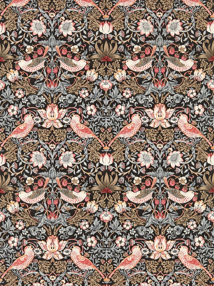 Strawberry Thief Old Fashioned - AARC510022 wallpaper Morris & Co