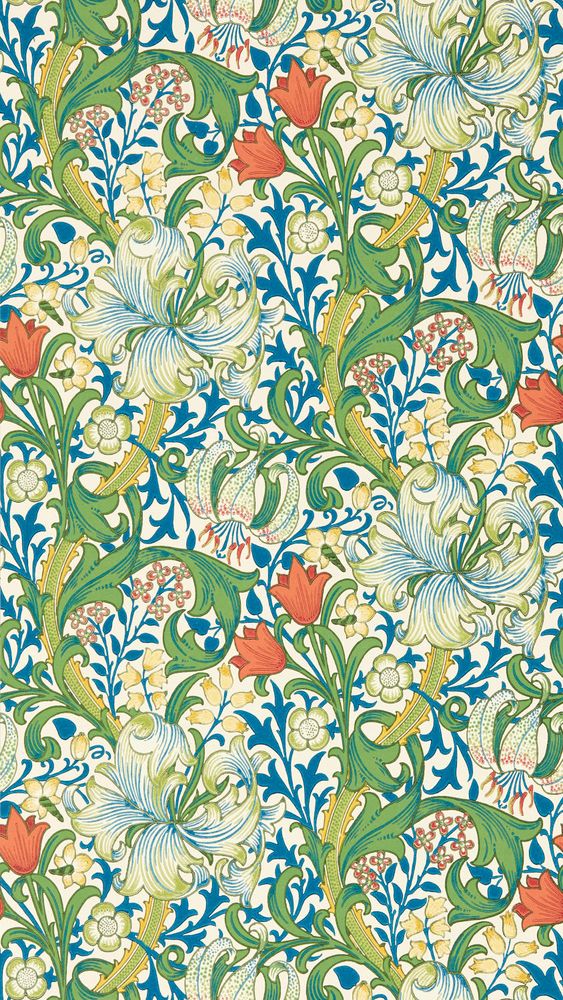 Golden Lily Twister - MVOW217330 wallpaper Morris & Co