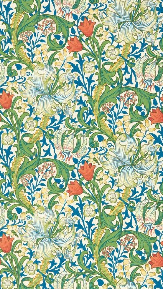 Golden Lily Twister - MVOW217330 wallpaper Morris & Co