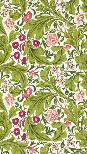Leicester Sour Green/Plum - MVOW217334 wallpaper Morris & Co