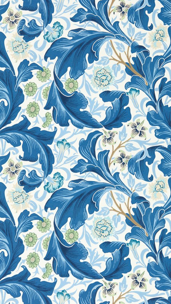 Leicester Paradise Blue - MVOW217335 wallpaper Morris & Co