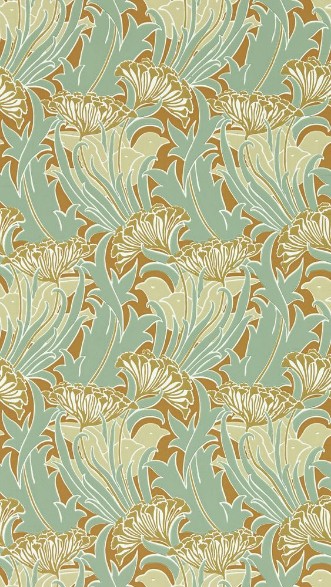Laceflower Tobacco/Pistachio - MVOW217354 wallpaper Morris & Co