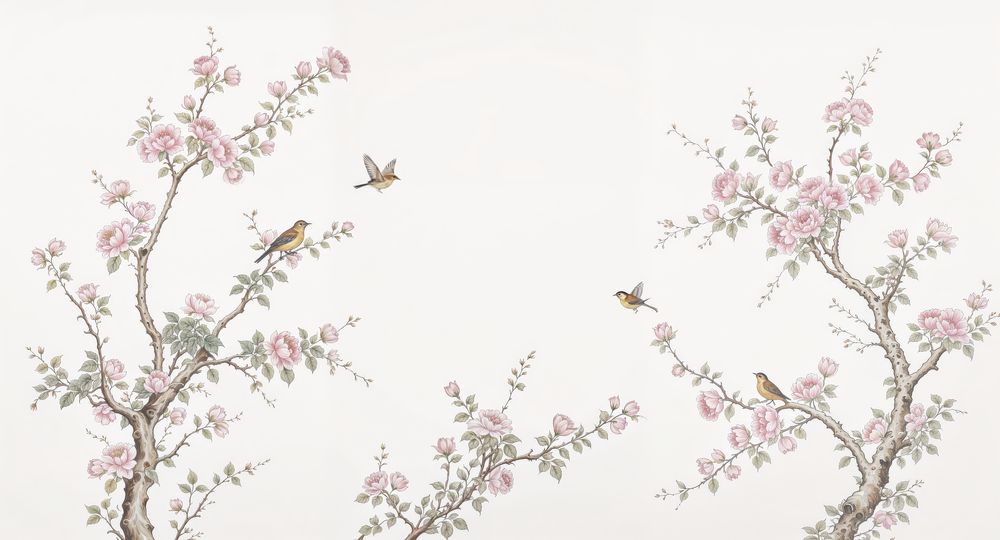 Birds in the garden photowallpaper Scandza
