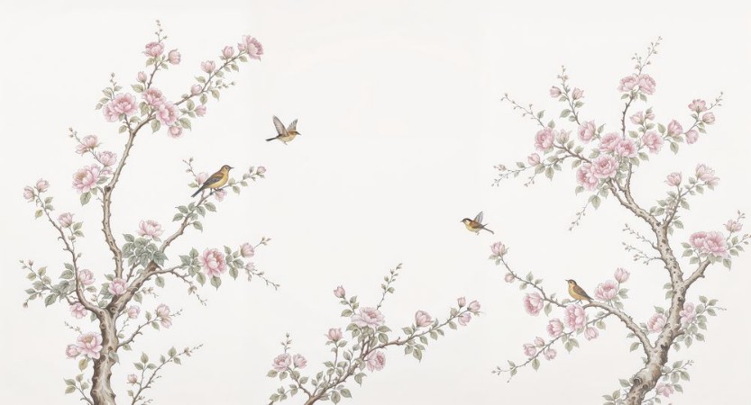 Birds in the garden photowallpaper Scandza