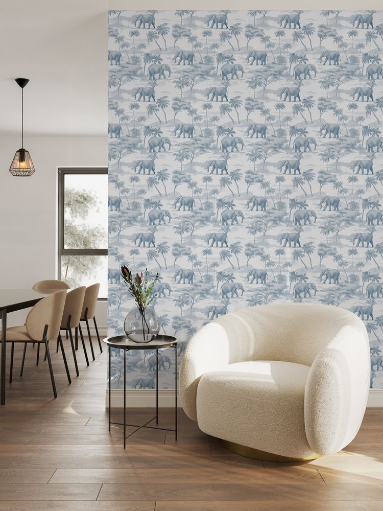 Jungle Walk Blue - 1077801-02 wallpaper Dreamland