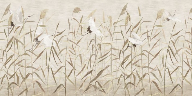Picture of Cranes in Grass II