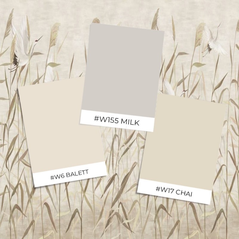 Picture of Farvesammensætning Cranes in Grass II - 08177-01