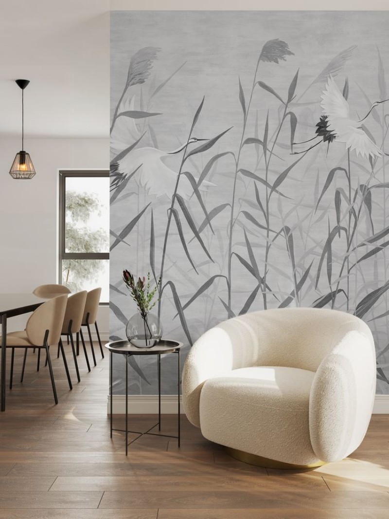 Afbeeldingen van Kleurcombinatie Cranes in Grass III - 08178-01