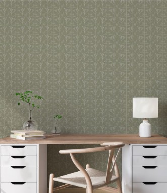 Twigs and Heron in Olive - 1033801-02 wallpaper Wallpassion