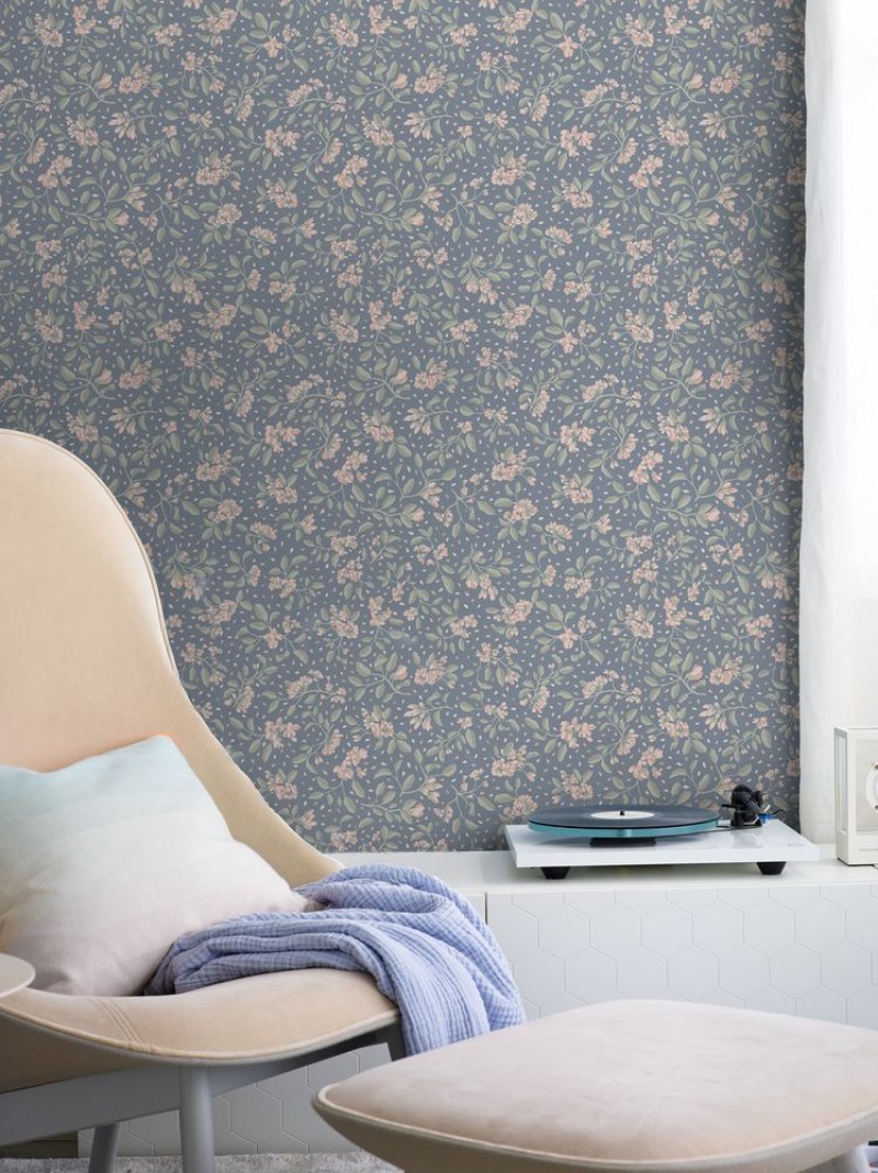 Branches in Bloom Blue - 1034401-02 wallpaper Wallpassion