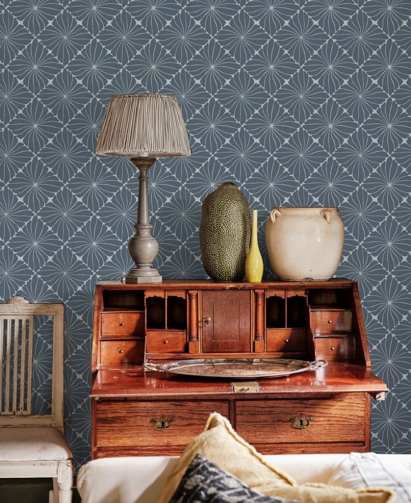 Geofloral Blue - 1034501-01 wallpaper Wallpassion