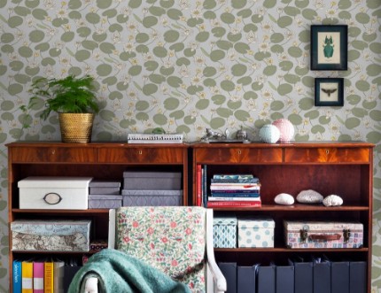 White Lotus Light Blue - 1035701-03 wallpaper Wallpassion