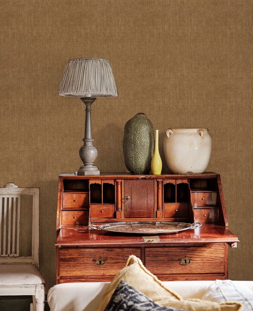 Linen fabric Rust - 1036201-01 wallpaper Studio Surface