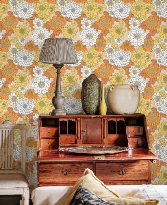 Hillevi Yellow - 1040701-03 wallpaper Scandza