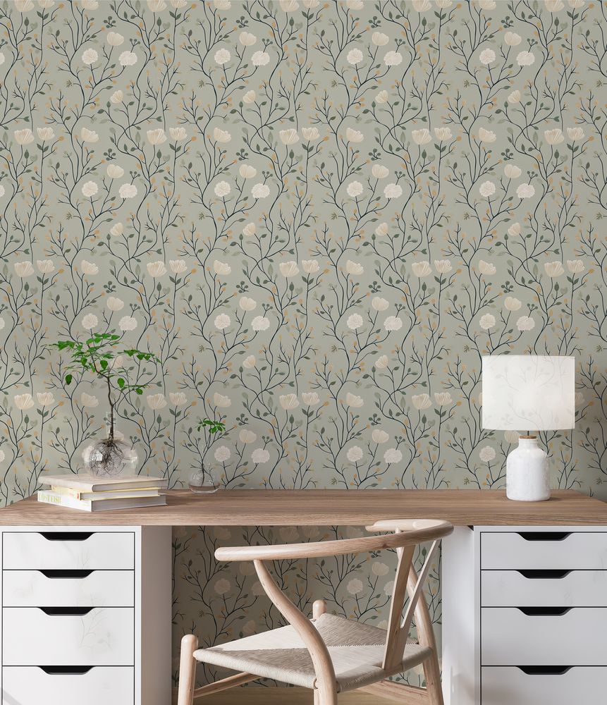 Tanja Dark Green - 1060501-01 wallpaper Scandza