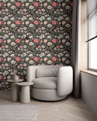 Adriana Dark Grey - 1063801-01 wallpaper Scandza