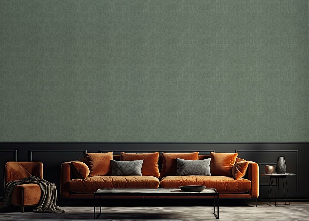 Linen fabric Dark Green - 1036201-05 wallpaper Studio Surface