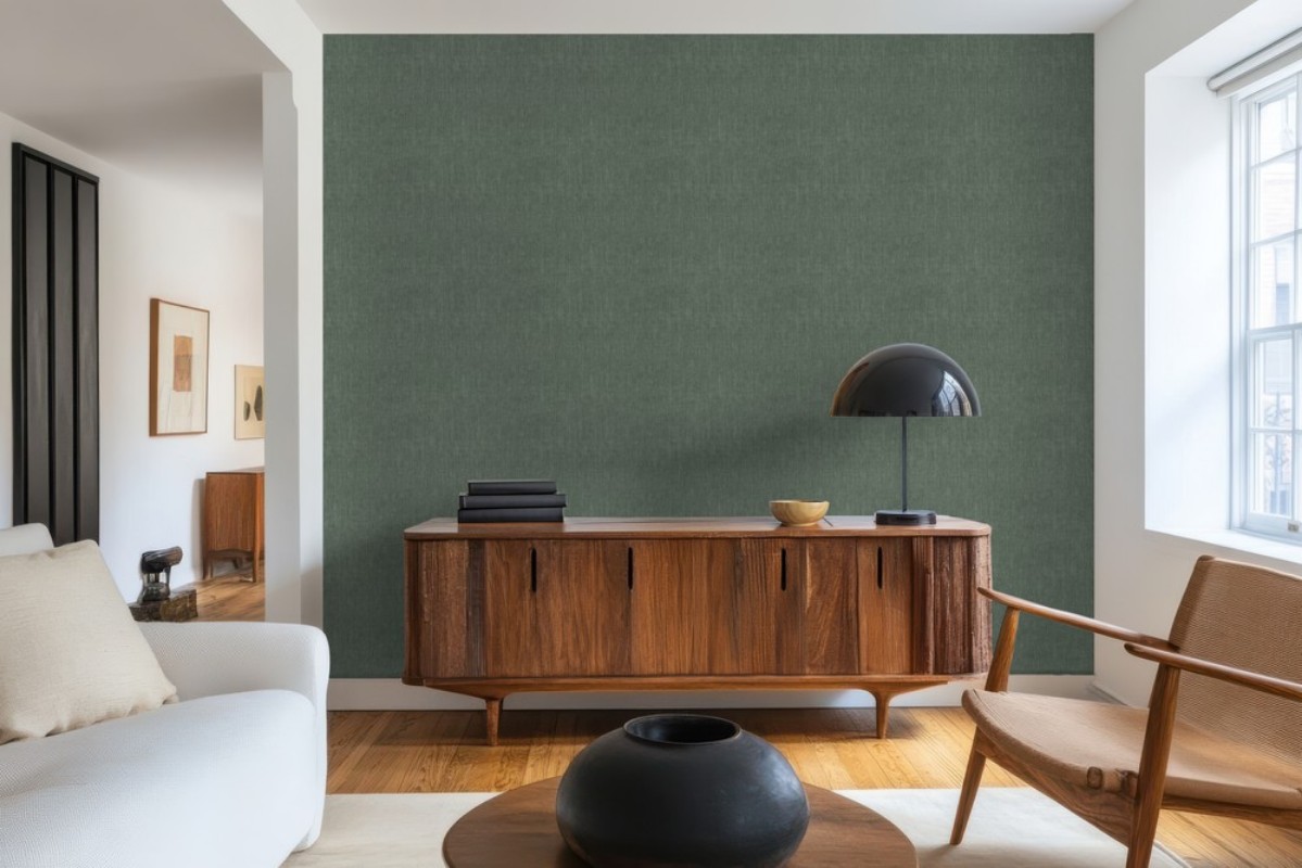 Linen fabric Dark Green - 1036201-05 wallpaper Studio Surface