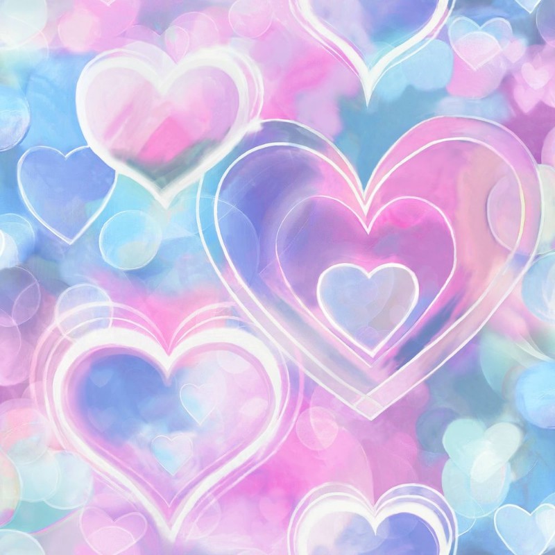 Neon Hearts Pink/Blue - 13785 wallpaper Holden Decor
