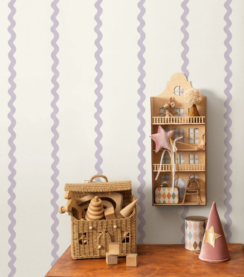 Do the Wiggle Stripe Lilac - 13981 wallpaper Holden Decor