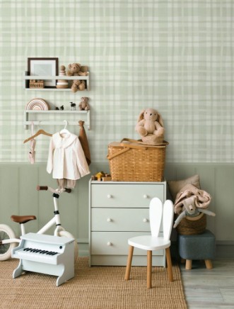 Ivy Plaid Sage - 14000 wallpaper Holden Decor