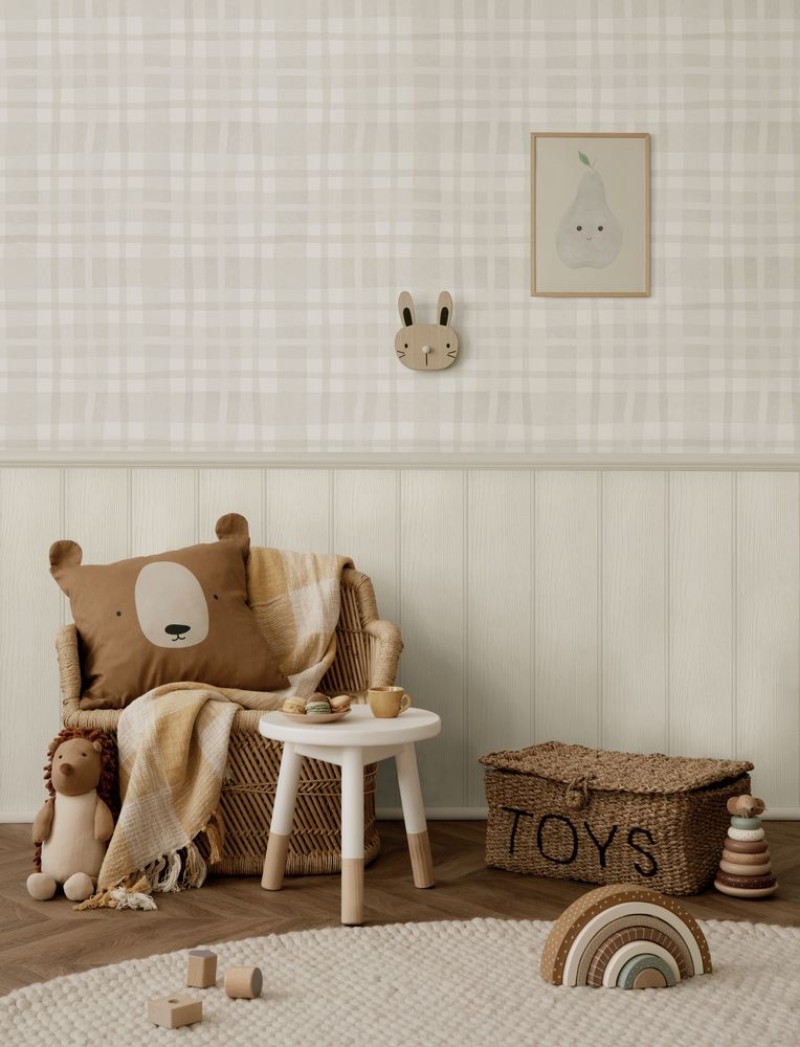 Ivy Plaid Warm Grey - 14002 wallpaper Holden Decor