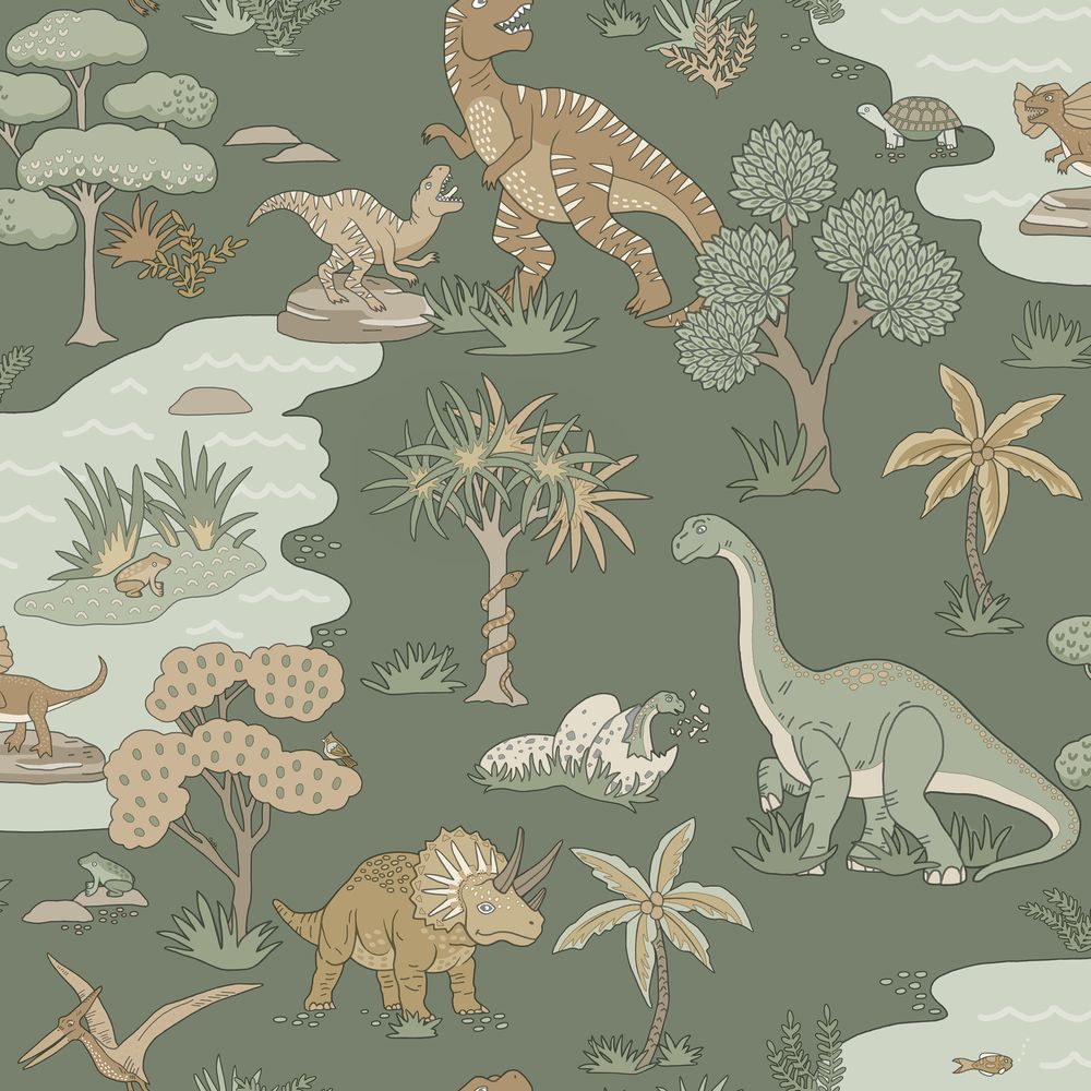 Dino Zoo Green - 14010 wallpaper Holden Decor