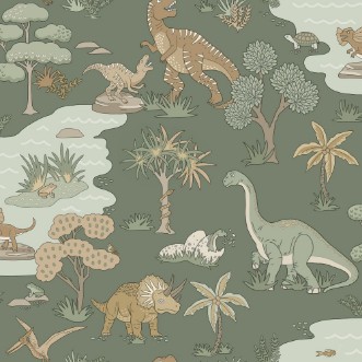 Dino Zoo Green - 14010 wallpaper Holden Decor