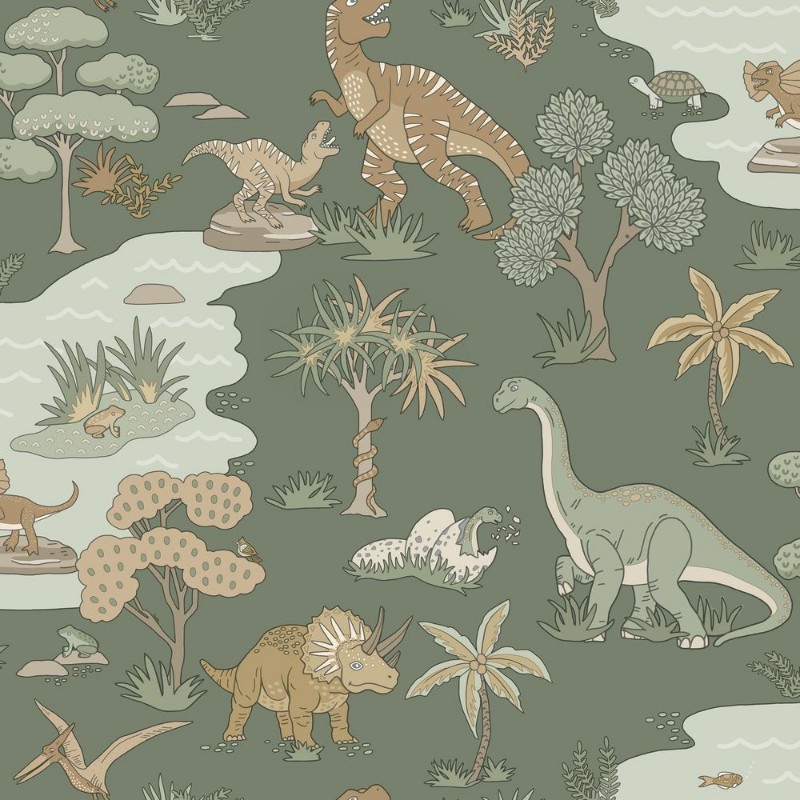 Dino Zoo Green - 14010 wallpaper Holden Decor