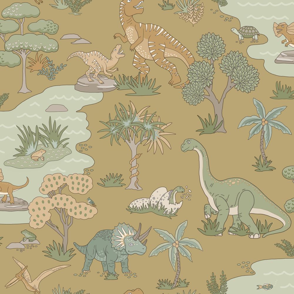 Dino Zoo Ochre - 14011 wallpaper Holden Decor
