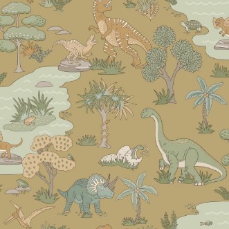 Dino Zoo Ochre - 14011 wallpaper Holden Decor