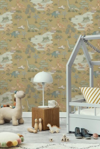 Dino Zoo Ochre - 14011 wallpaper Holden Decor