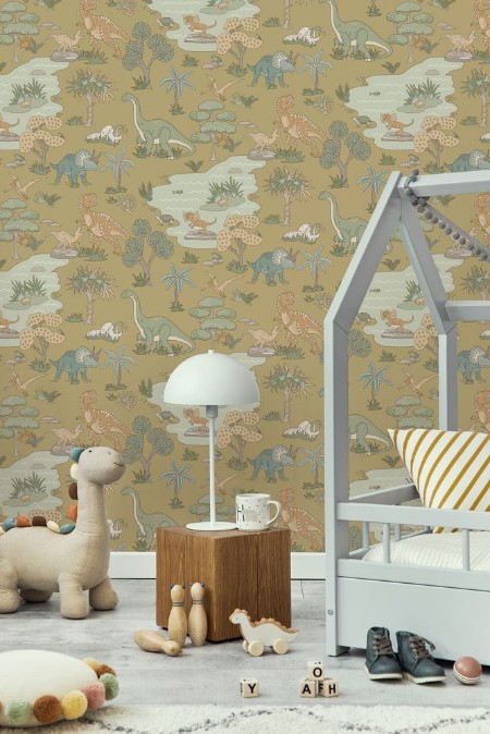 Dino Zoo Ochre - 14011 wallpaper Holden Decor