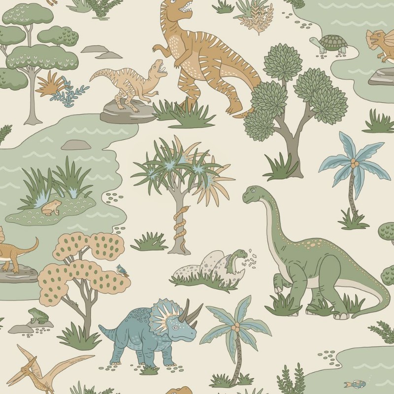 Dino Zoo Cream/Multi - 14012 wallpaper Holden Decor