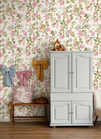Away with the Fairies Cream/Pink - 14020 wallpaper Holden Decor